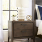 Boracay Two Drawer USB Charging Nightstand in Wild Oats Brown