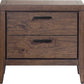 Boracay Two Drawer USB Charging Nightstand in Wild Oats Brown