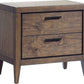 Boracay Two Drawer USB Charging Nightstand in Wild Oats Brown
