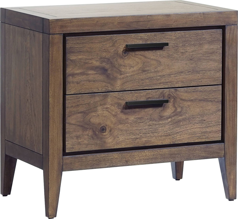 Boracay Two Drawer USB Charging Nightstand in Wild Oats Brown