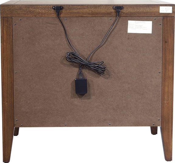 Boracay Two Drawer USB Charging Nightstand in Wild Oats Brown