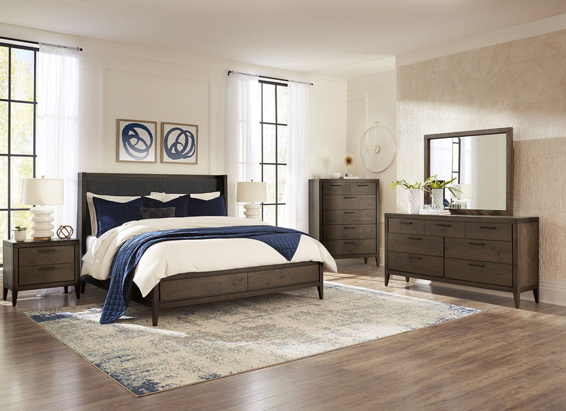 Boracay King-size Upholstered Wingback Storage Bed in Wild Oats Brown