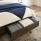 Boracay Queen-size Upholstered Wingback Storage Bed in Wild Oats Brown