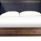 Boracay Queen-size Upholstered Wingback Storage Bed in Wild Oats Brown