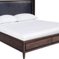 Boracay California King-size Upholstered Wingback Storage Bed in Wild Oats Brown