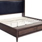 Boracay Queen-size Upholstered Wingback Storage Bed in Wild Oats Brown