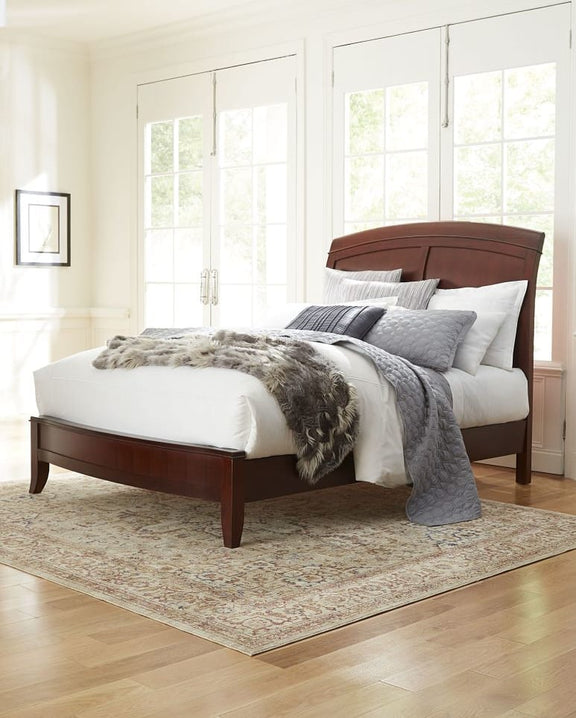 Brighton Twin Size Low Profile Sleigh Bed in Cinnamon