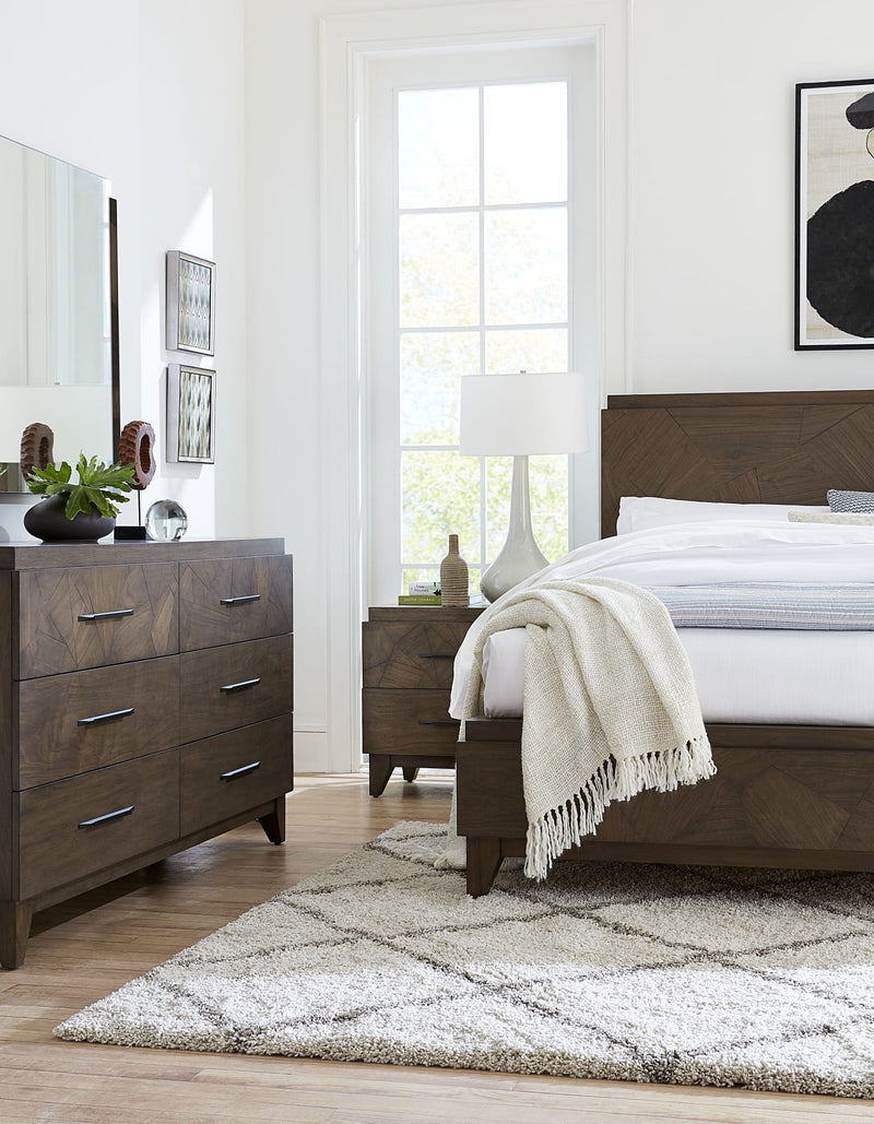 Broderick Panel Bed in Wild Oats Brown