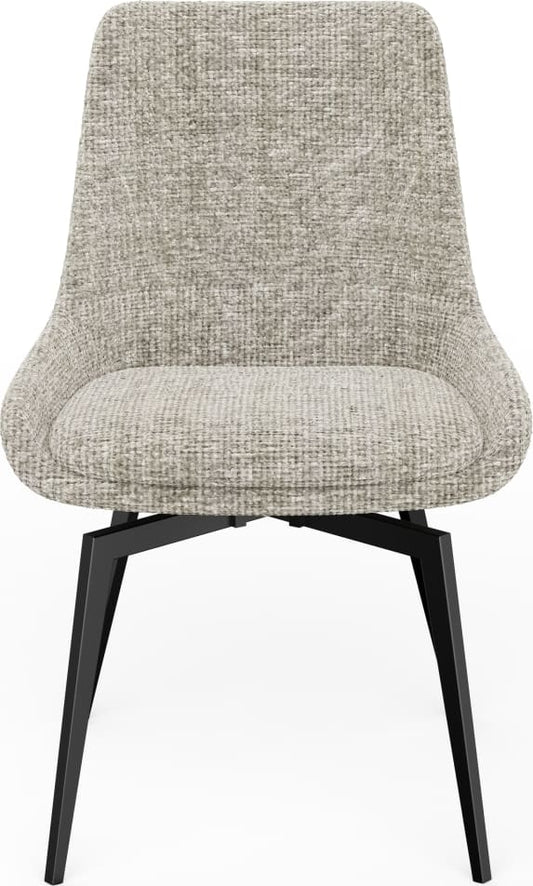 CEO 180 Degree Return Swivel Upholstered Dining Chair in Beige