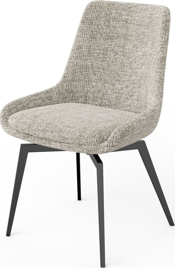 CEO 180 Degree Return Swivel Upholstered Dining Chair in Beige