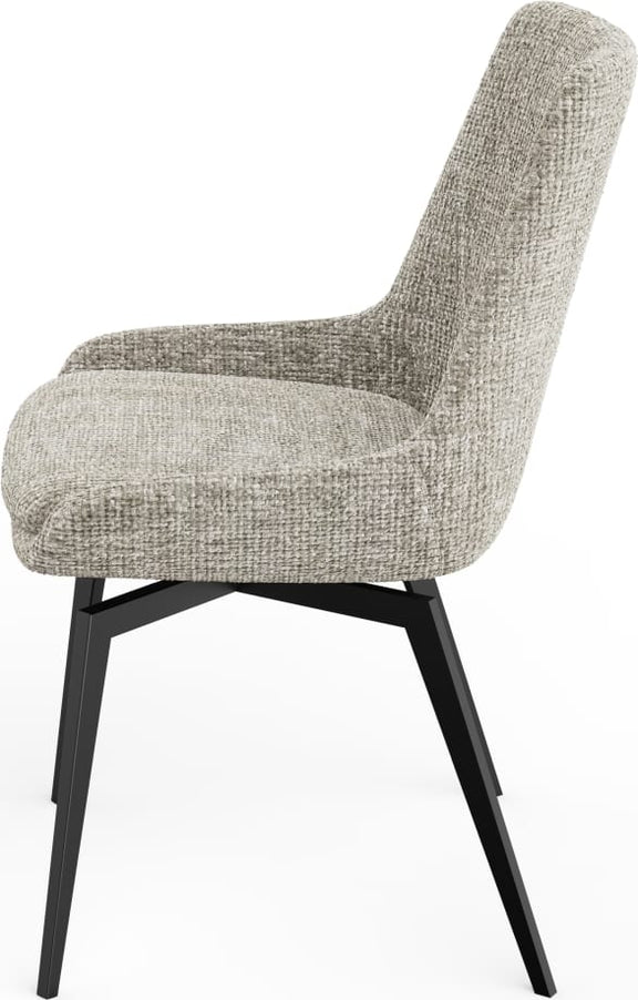 CEO 180 Degree Return Swivel Upholstered Dining Chair in Beige