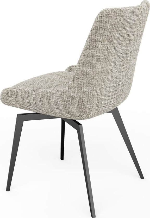 CEO 180 Degree Return Swivel Upholstered Dining Chair in Beige