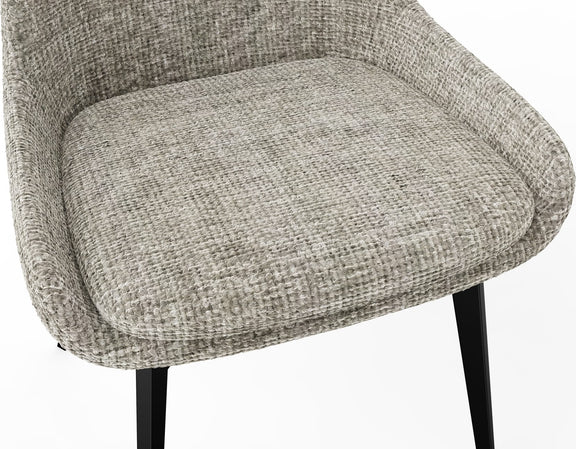 CEO 180 Degree Return Swivel Upholstered Dining Chair in Beige