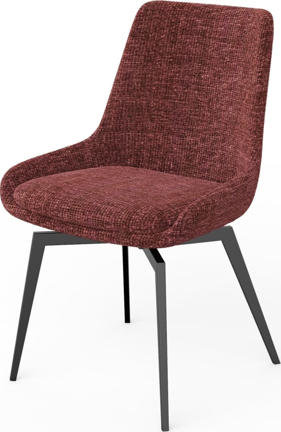 CEO 180 Degree Return Swivel Upholstered Dining Chair in Cherry