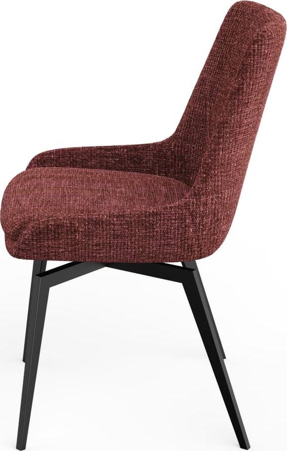 CEO 180 Degree Return Swivel Upholstered Dining Chair in Cherry