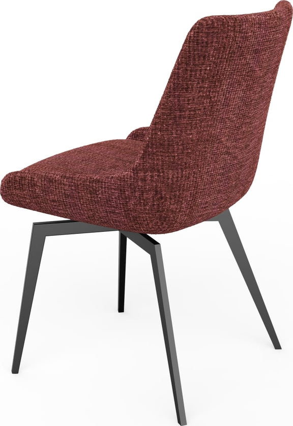 CEO 180 Degree Return Swivel Upholstered Dining Chair in Cherry