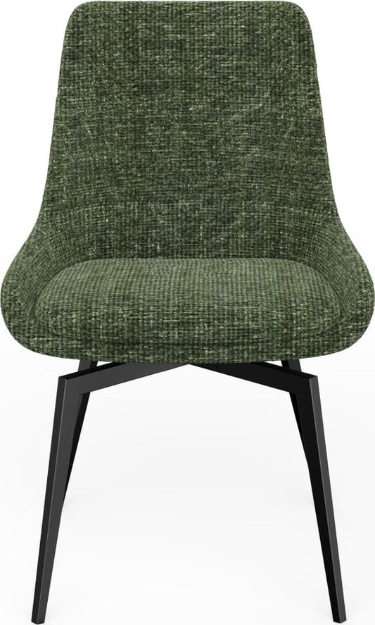 CEO 180 Degree Return Swivel Upholstered Dining Chair in Olive