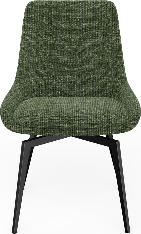 CEO 180 Degree Return Swivel Upholstered Dining Chair in Olive