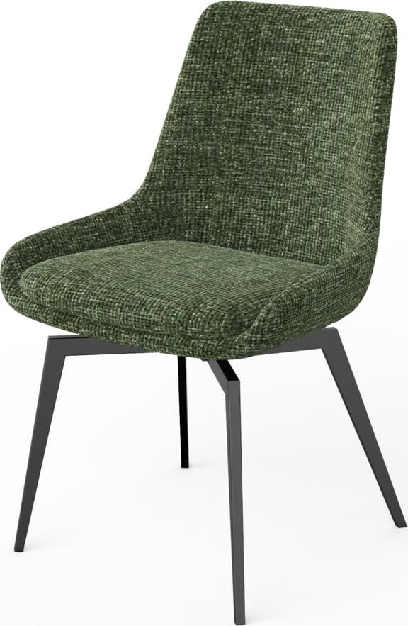CEO 180 Degree Return Swivel Upholstered Dining Chair in Olive