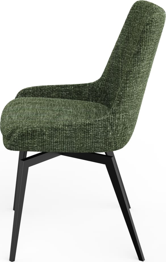 CEO 180 Degree Return Swivel Upholstered Dining Chair in Olive