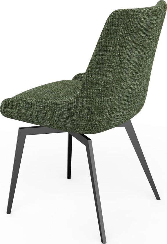 CEO 180 Degree Return Swivel Upholstered Dining Chair in Olive
