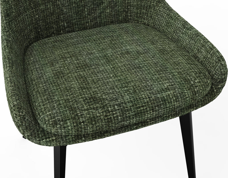 CEO 180 Degree Return Swivel Upholstered Dining Chair in Olive