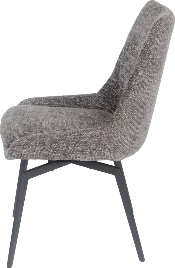 CEO 180 Degree Return Swivel Upholstered Dining Chair in Oyster