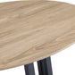 CEO Wood Pattern Round Sintered Stone Dining Table in Gunmetal and Washed Oak