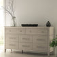 Camden Eight Drawer Oak Wood Dresser in Chai