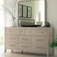 Camden Eight Drawer Oak Wood Dresser in Chai