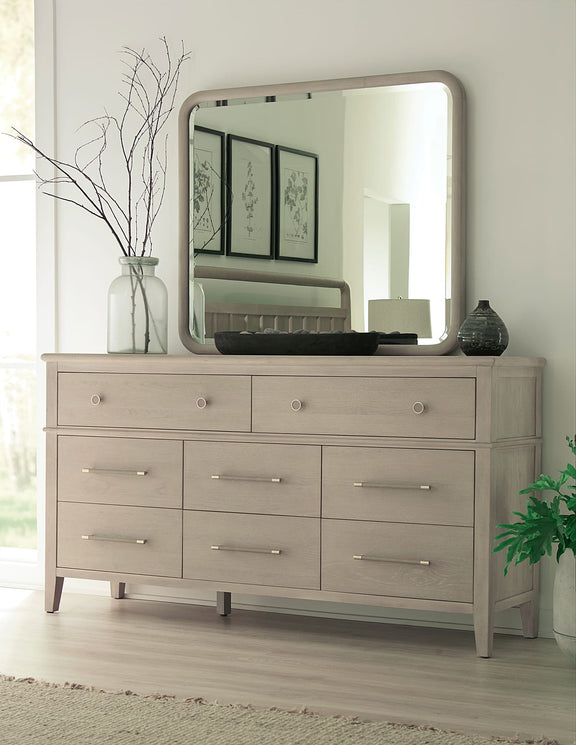 Camden Eight Drawer Oak Wood Dresser in Chai