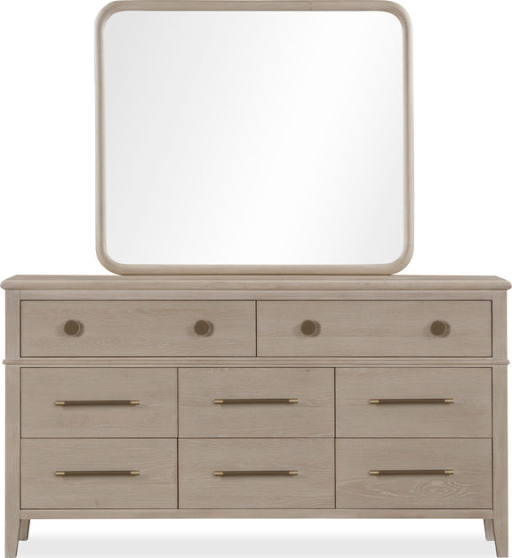 Camden Eight Drawer Oak Wood Dresser in Chai