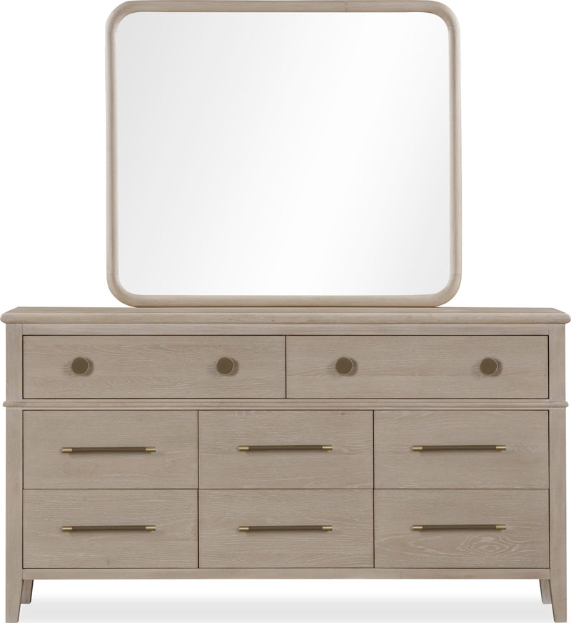 Camden Eight Drawer Oak Wood Dresser in Chai