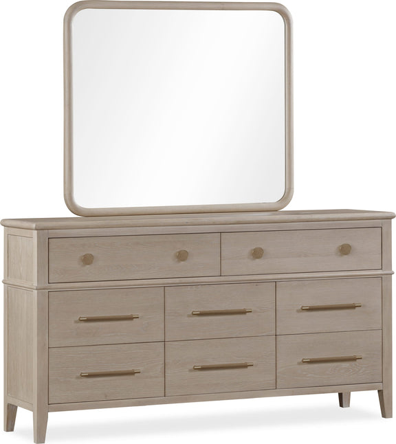 Camden Eight Drawer Oak Wood Dresser in Chai
