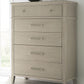 Camden Five Drawer Oak Wood Chest in Chai