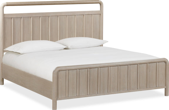 Camden California King-size Shiplap Oak Wood Platform Bed in Chai