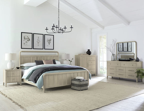Camden Full-size Shiplap Oak Wood Platform Bed in Chai