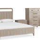 Camden California King-size Shiplap Oak Wood Platform Bed in Chai
