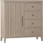 Camden Six Drawer One Door Oak Wood Chest in Chai
