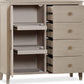 Camden Six Drawer One Door Oak Wood Chest in Chai
