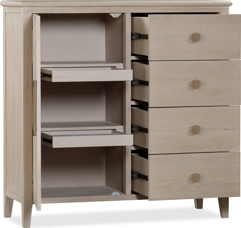 Camden Six Drawer One Door Oak Wood Chest in Chai