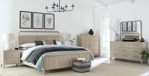 Camden Six Drawer One Door Oak Wood Chest in Chai