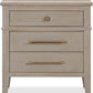 Camden Three Drawer Oak Wood Nightstand in Chai