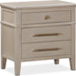 Camden Three Drawer Oak Wood Nightstand in Chai
