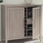 Camden Two Door Two Drawer Bar Cabinet with Stemware Rack and Wine Rack in Chai