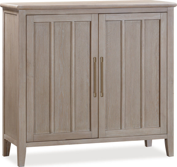 Camden Two Door Two Drawer Bar Cabinet with Stemware Rack and Wine Rack in Chai