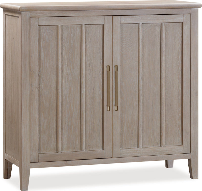 Camden Two Door Two Drawer Bar Cabinet with Stemware Rack and Wine Rack in Chai