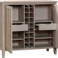 Camden Two Door Two Drawer Bar Cabinet with Stemware Rack and Wine Rack in Chai