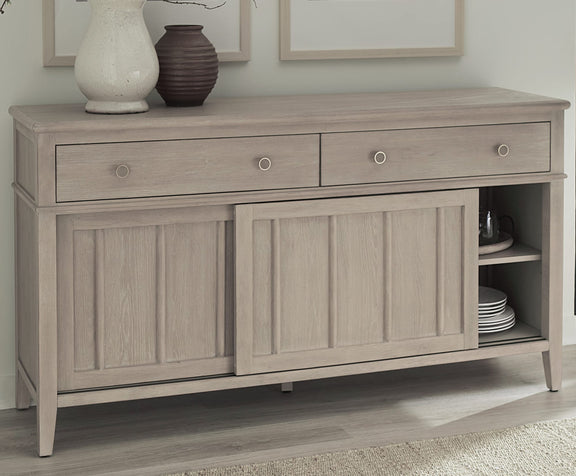 Camden Two Drawer Two Door Oak Wood Sideboard in Chai