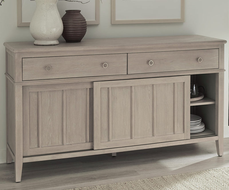 Camden Two Drawer Two Door Oak Wood Sideboard in Chai